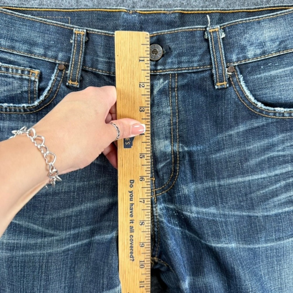 Angry Rabbit Denim Jeans Cropped Distressed Blue USA Made Womens Size 26 - Picture 6 of 8